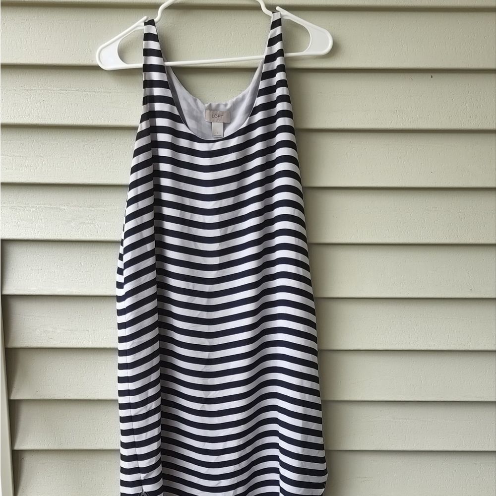 Loft baggy mini dress black and white Size L